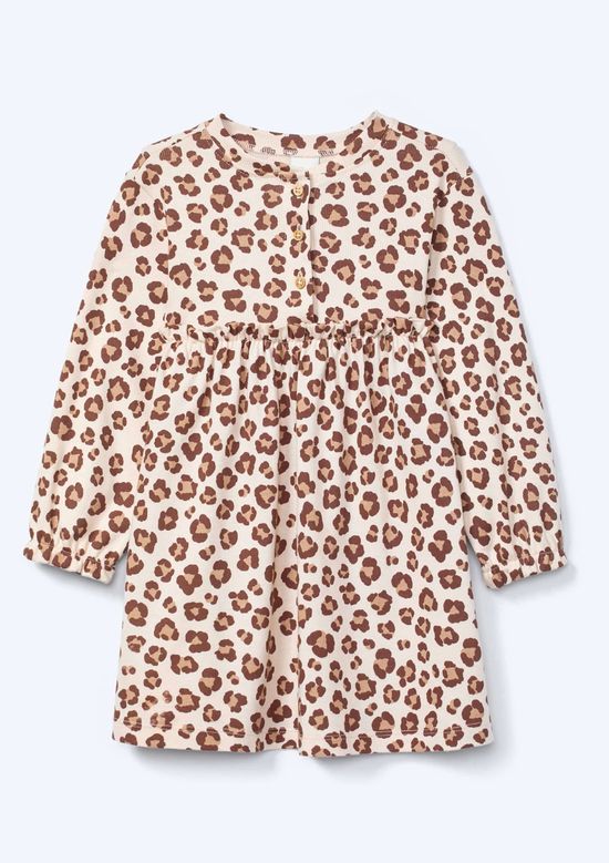 Foto do produto: Vestido Infantil Toddler Manga Longa Estampado - Nude