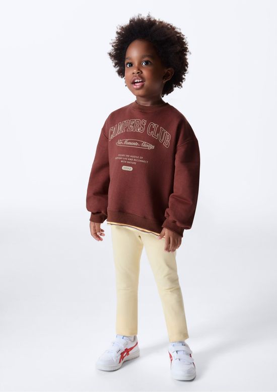 Foto do produto: Conjunto Infantil Menina Moletom Peluciado - Marrom