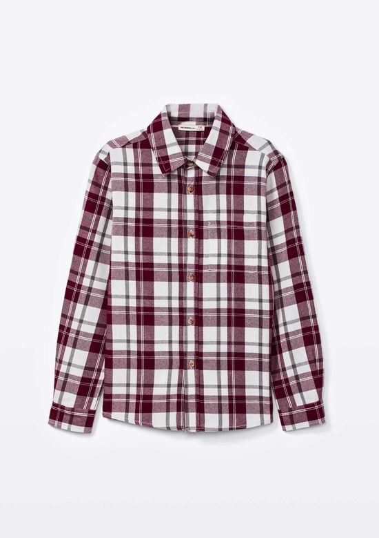 Foto do produto: Camisa Infantil Menino Manga Longa Xadrez - Vinho