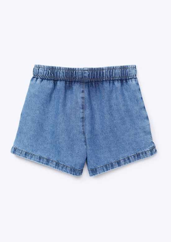 Foto do produto: Shorts Jeans Infantil Menina Com Cordão - Azul