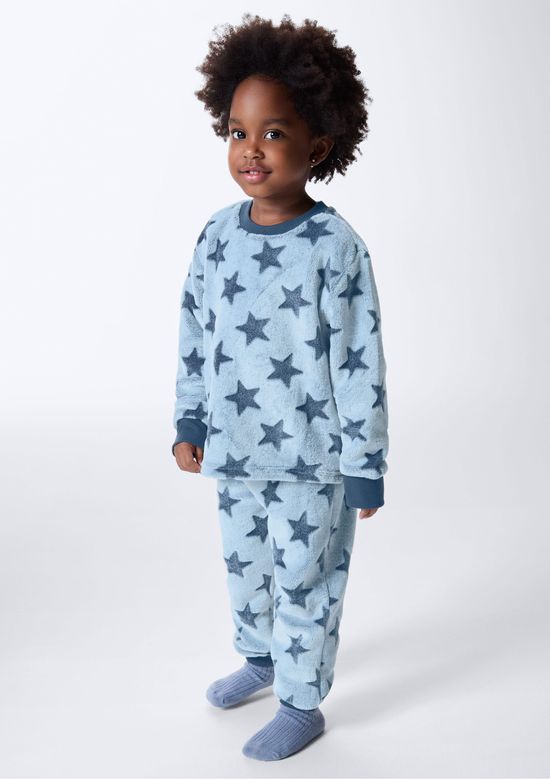 Foto do produto: Pijama Longo Infantil Em Fleece - Azul
