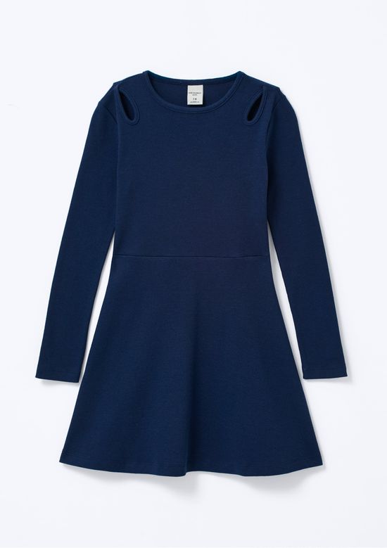 Foto do produto: Vestido Curto Infantil Em Manga Longa Regular - Azul