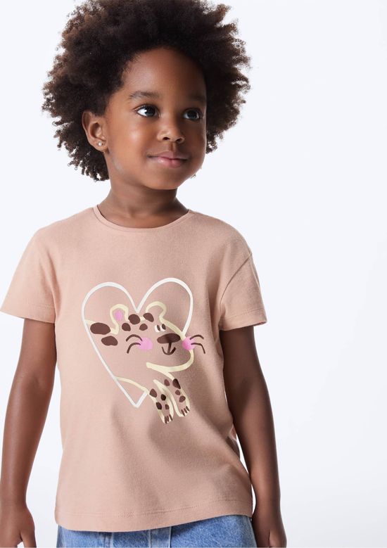 Foto do produto: Blusa Infantil Menina Toddler Com Estampa - Bege