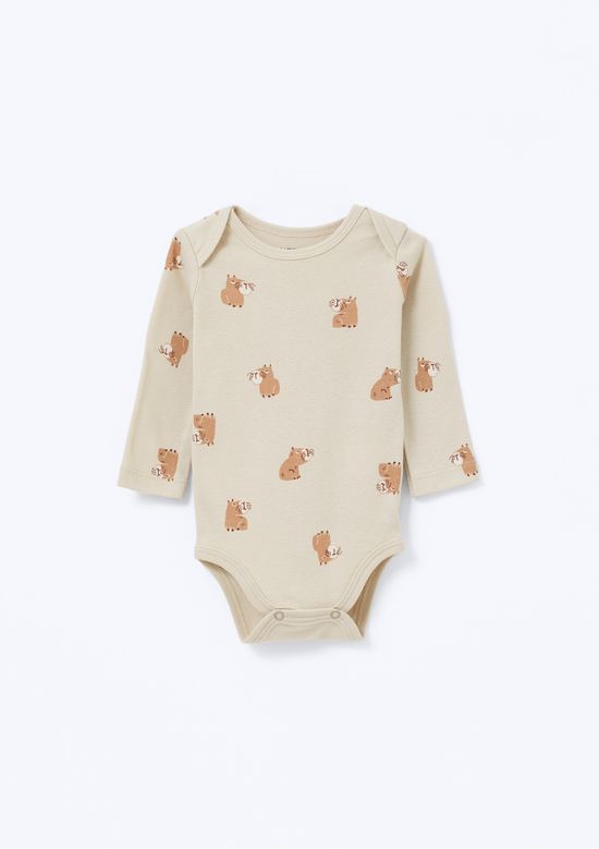 Foto do produto: Conjunto Longo Bebê Menino Estampado - Bege
