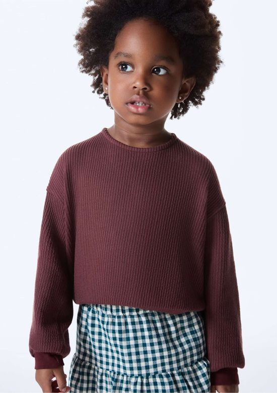 Foto do produto: Blusa Infantil Menina Decote Redondo - Marrom