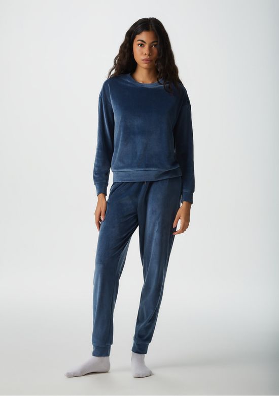 Foto do produto: Pijama Longo Feminino Em Plush - Azul