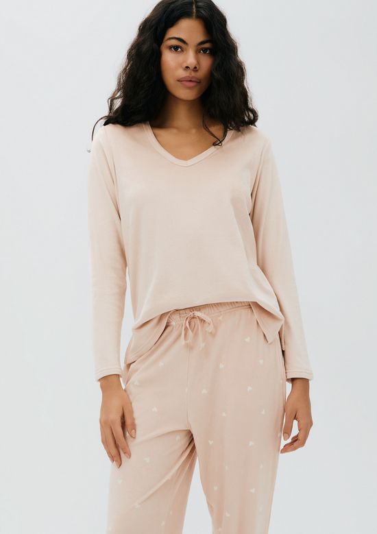 Foto do produto: Pijama Longo Feminino Estampado Em Plush - Rosa