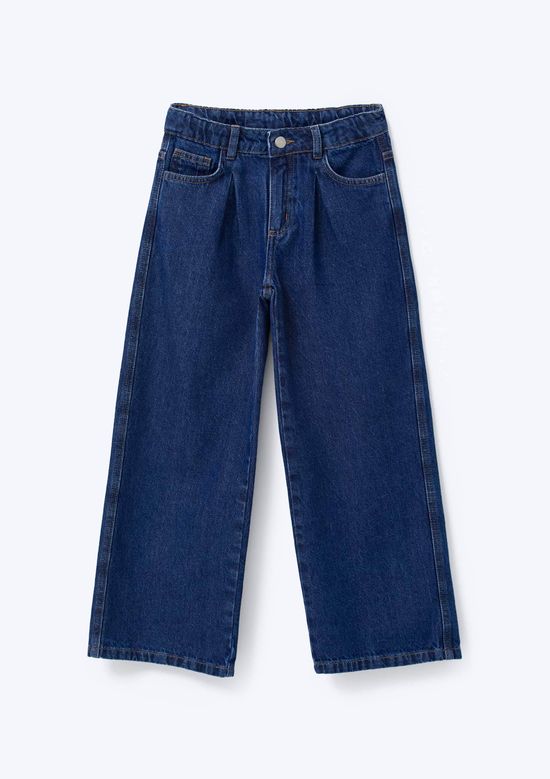 Foto do produto: Calça Infantil Menina Wide Leg Com Bolsos - Azul