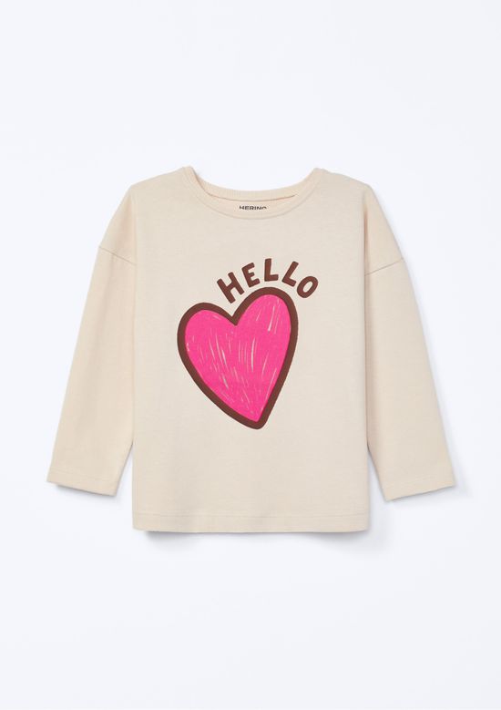 Foto do produto: Blusa Infantil Menina Comfort Decote Redondo Estampada - Nude