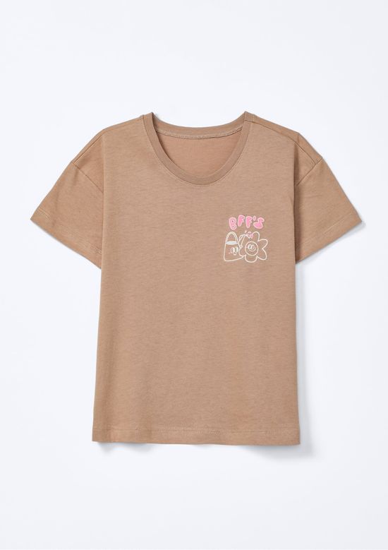 Foto do produto: Conjunto Curto Infantil Menina Toddler Estampado - Marrom