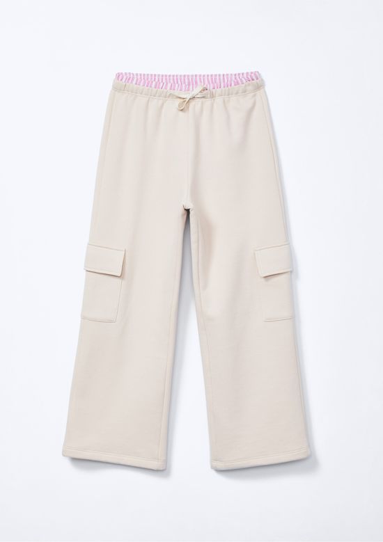 Foto do produto: Calça Infantil Menina Wide Leg Cós Duplo - Nude