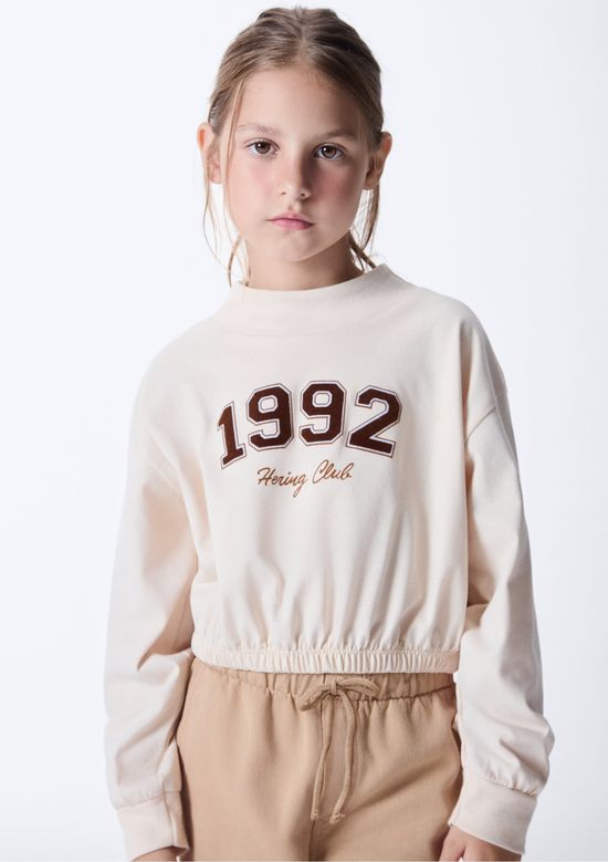 Foto do produto: Blusa Infantil Menina Gola Alta Estampada - Nude