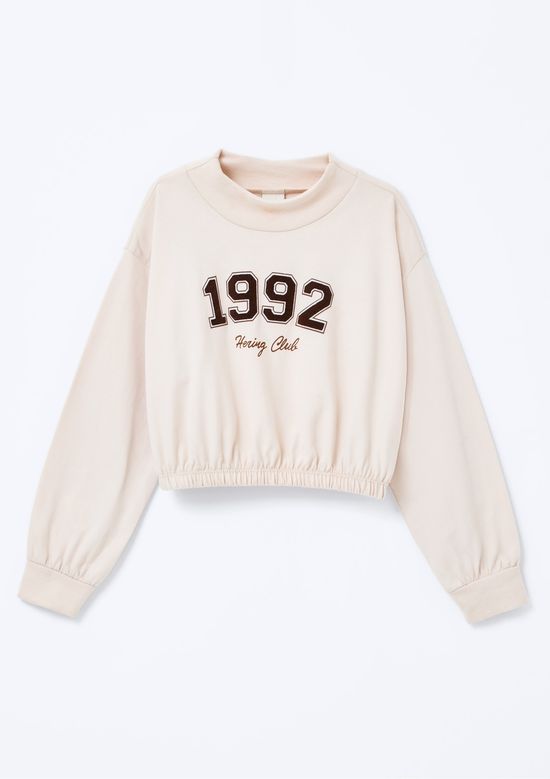 Foto do produto: Blusa Infantil Menina Gola Alta Estampada - Nude