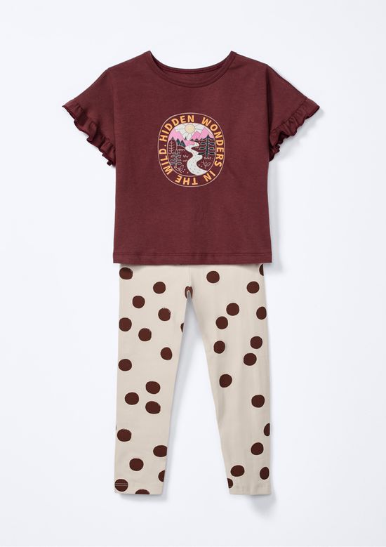Foto do produto: Conjunto Infantil Menina Estampado - Marrom