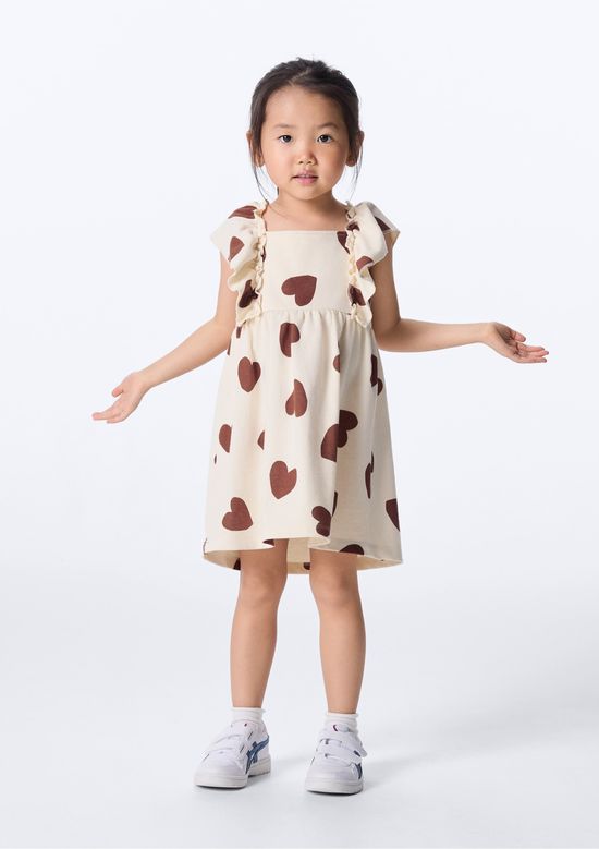 Foto do produto: Vestido Infantil Menina Curto Estampado - Creme