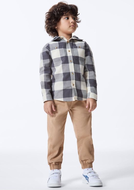 Foto do produto: Calça Infantil Menino Jogger Em Sarja - Bege