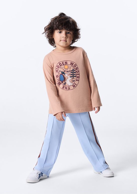 Foto do produto: Camiseta Infantil Menino Toddler Com Estampa Interativa - Bege