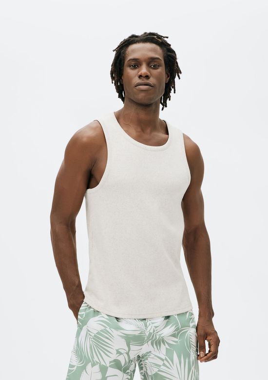 Foto do produto: Regata Masculina Regular Em Ribana Canelada - Off white