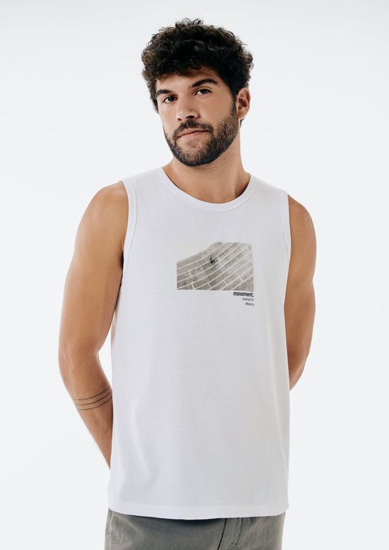 Foto do produto: Regata Básica Masculina Regular Com Estampa - Off white