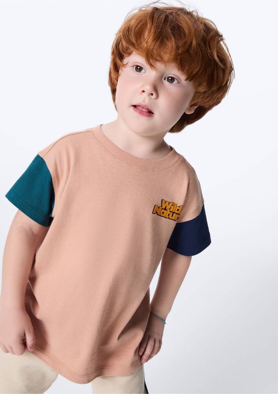 Foto do produto: Camiseta Infantil Menino Toddler Oversized - Bege