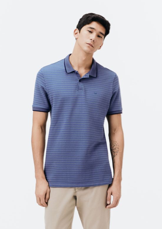 Foto do produto: Camisa Polo Masculina Manga Curta Listrada - Azul
