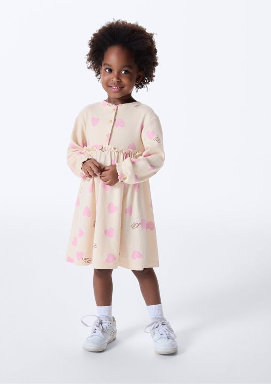 Foto do produto: Vestido Infantil Toddler Manga Longa Estampado - Bege