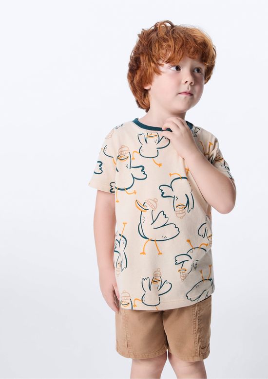 Foto do produto: Camiseta Infantil Menino Toddler Oversized - Nude