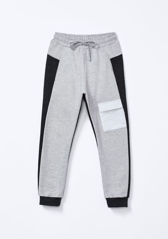 Foto do produto: Calça Infantil Menino Jogger Com Bolso Cargo - Cinza