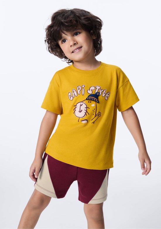 Foto do produto: Shorts Infantil Menino Reto Liso - Vinho