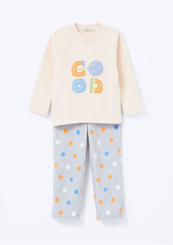 Foto do produto: Pijama Infantil Menina Longo Estampado Em Fleece - Laranja