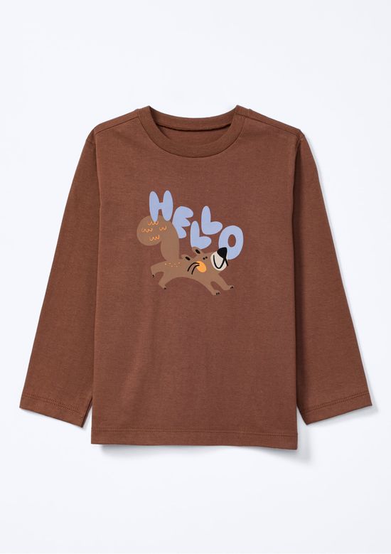 Foto do produto: Conjunto Longo Infantil Menino Toddler Estampado - Marrom