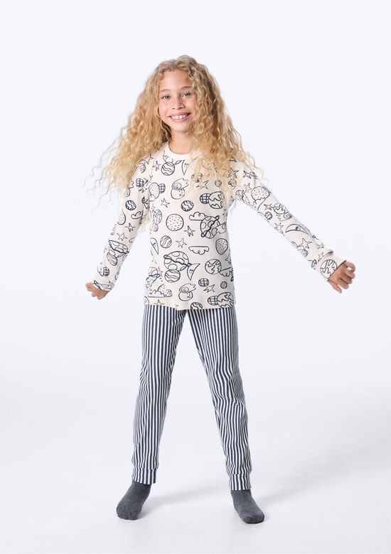 Foto do produto: Pijama Infantil Estampado - Off white