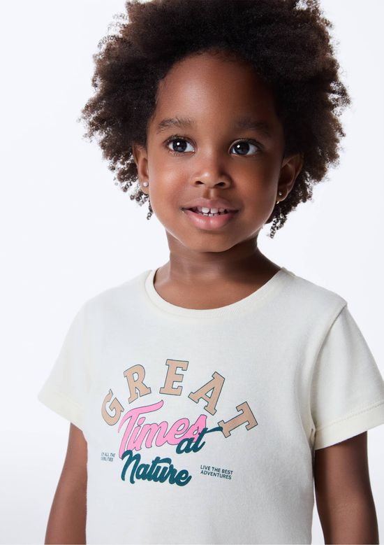 Foto do produto: Blusa Infantil Menina Toddler Com Estampa - Off white