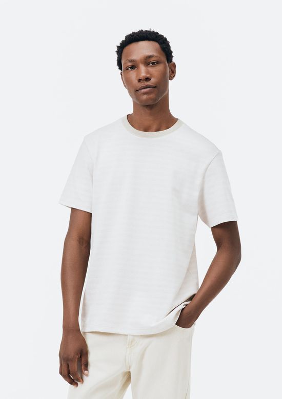 Foto do produto: Camiseta Masculina Comfort Com Listras Claras - Off white