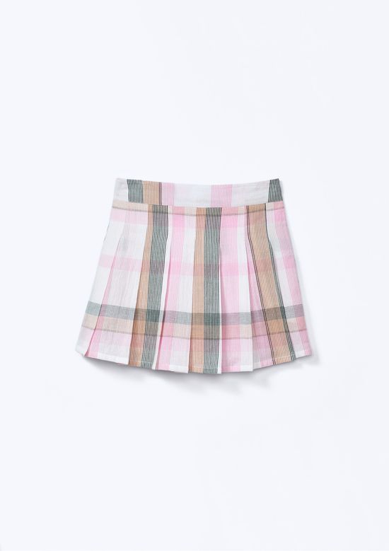 Foto do produto: Shorts Saia Infantil Evasê Xadrez - Rosa
