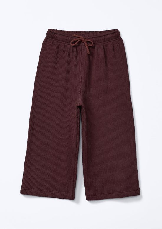 Foto do produto: Calça Infantil Menina Wide Leg Texturizada - Marrom