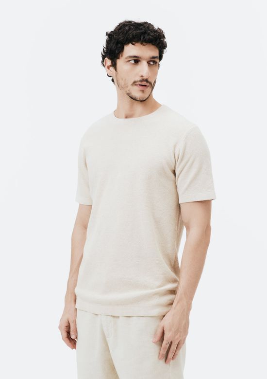 Foto do produto: Camiseta Masculina Regular em Tricô - Bege