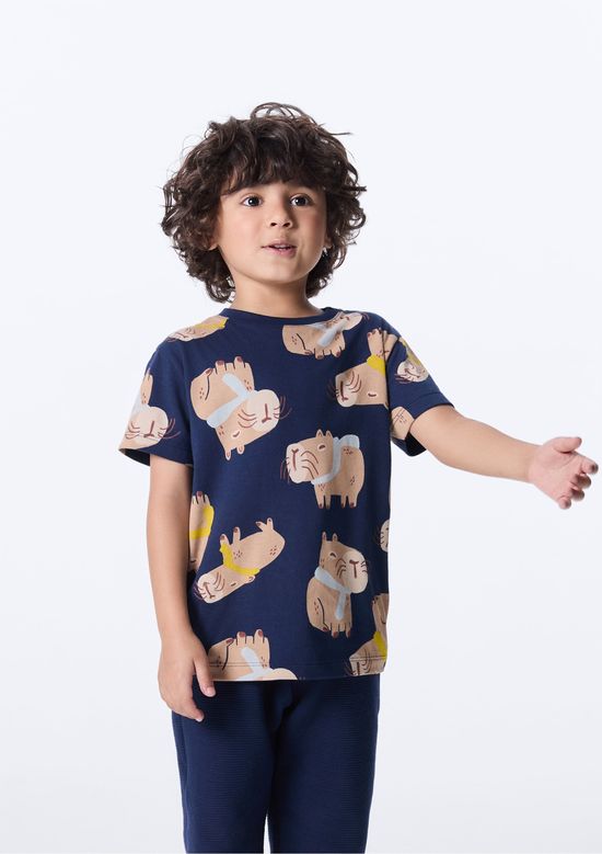 Foto do produto: Camiseta Infantil Menino Toddler Oversized - Azul