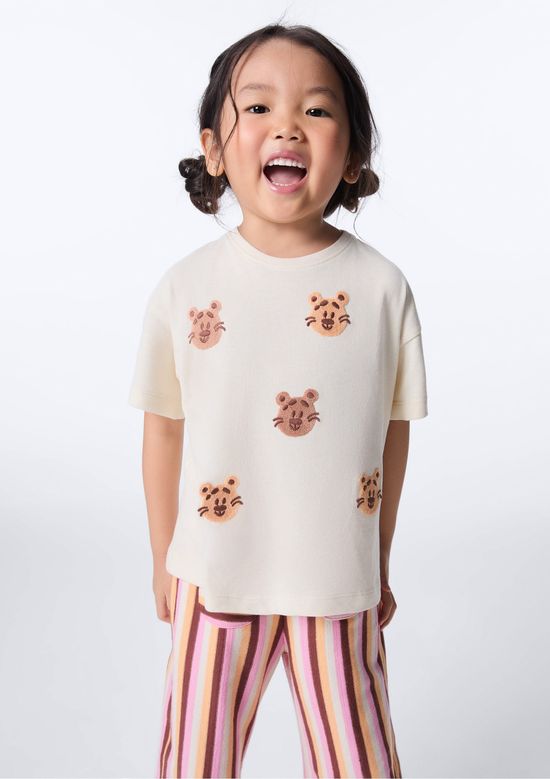 Foto do produto: Blusa Infantil Menina Toddler Com Apliques - Creme