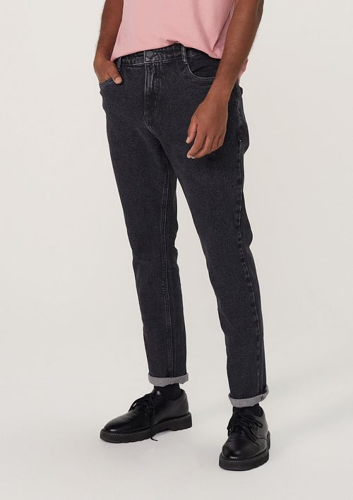 Calça Jeans Masculina Black Denim Taper - Preto