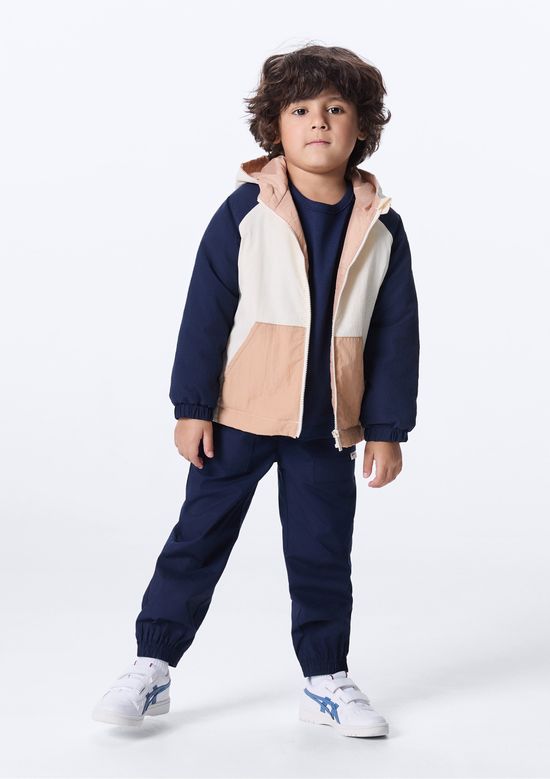 Foto do produto: Jaqueta Infantil Menino Em Nylon Com Capuz - Creme