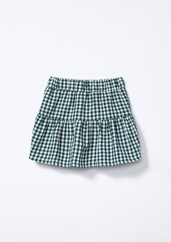Foto do produto: Shorts Saia Infantil Cós Elástico Xadrez - Verde