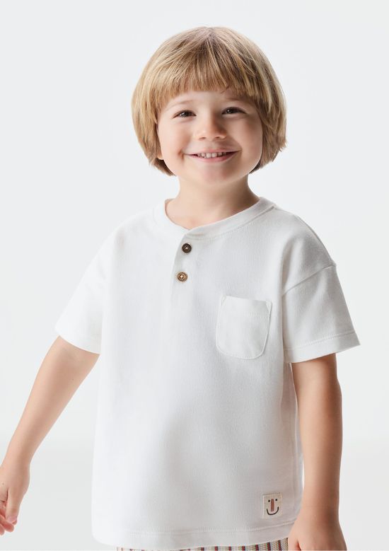 Foto do produto: Camiseta Infantil Menino Toddler Com Bolso - Off white