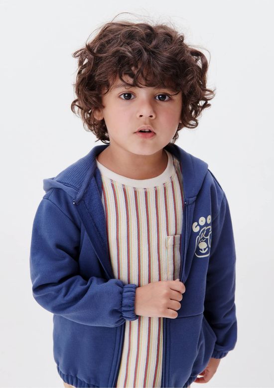 Foto do produto: Jaqueta de Moletom Com Capuz Infantil Menino Toddler - Azul