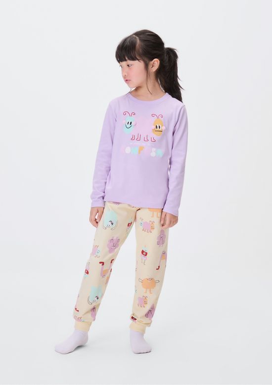 Foto do produto: Pijama Infantil Menina Com Estampa Interativa - Lilás
