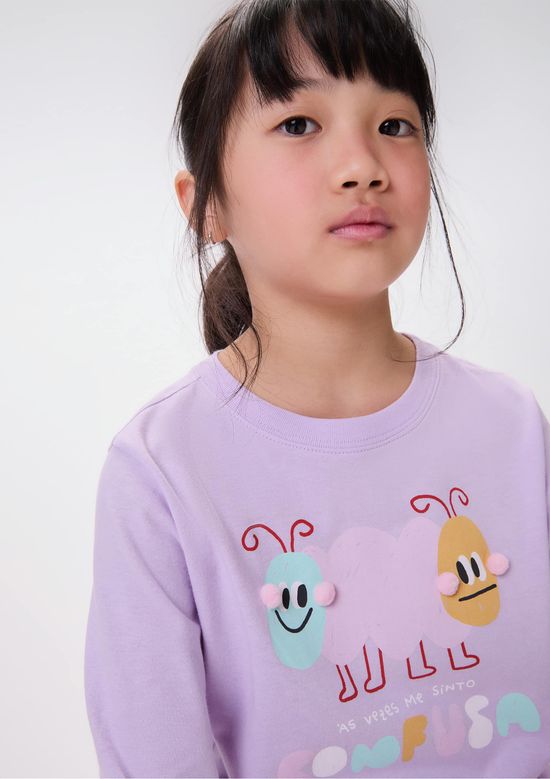 Foto do produto: Pijama Infantil Menina Com Estampa Interativa - Lilás