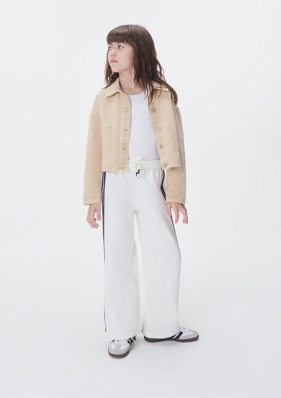 Foto do produto: Jaqueta Cropped Infantil Menina Em Sarja - Bege