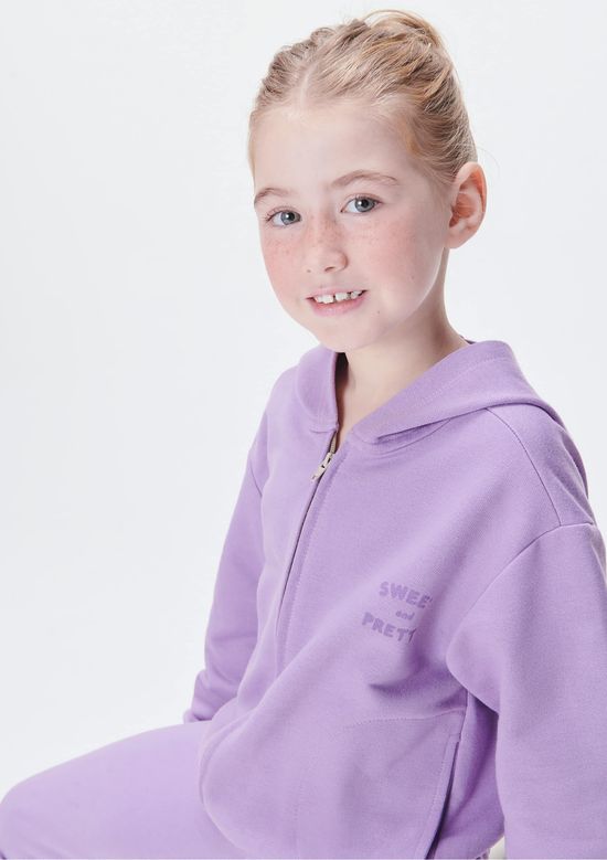 Foto do produto: Conjunto Infantil Menina Em Moletom Com Estampa - Lilás