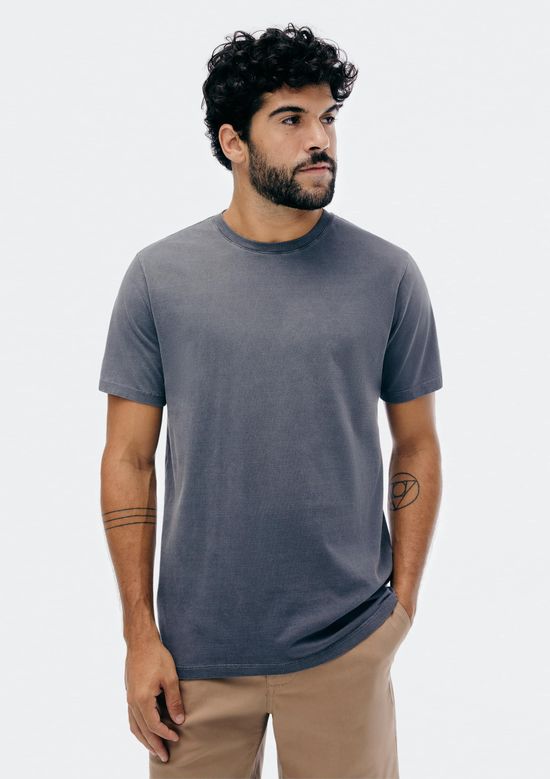 Foto do produto: Camiseta Masculina Comfort Estonada Super Cotton - Azul