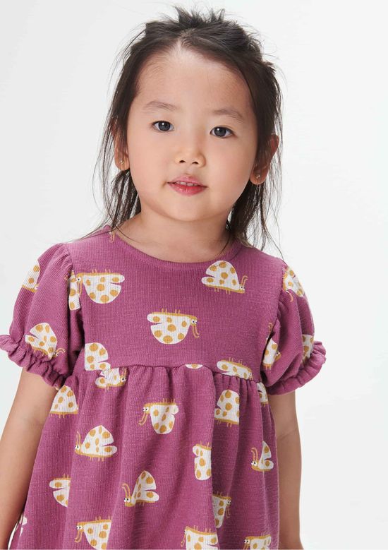 Foto do produto: Vestido Infantil Toddler Manga Bufante - Rosa